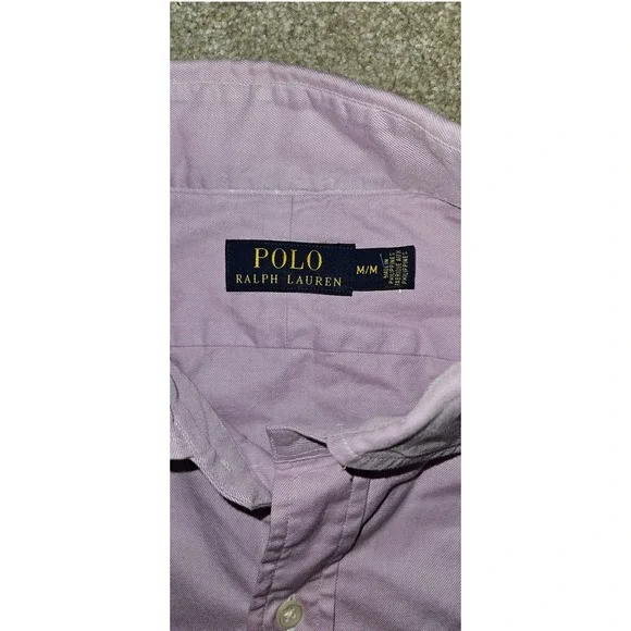 Polo Ralph Lauren Mens Medium Lavender Cotton Long Sleeve Button Down Shirt - Picture 3 of 8